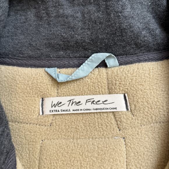 Free People We The Free Flower Power Pullover Gray Multi Size XS Half Zip Fleece - Picture 2 of 9